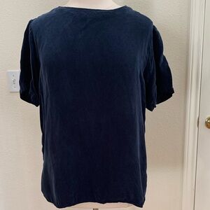 Navy Blue Short Sleeve Top